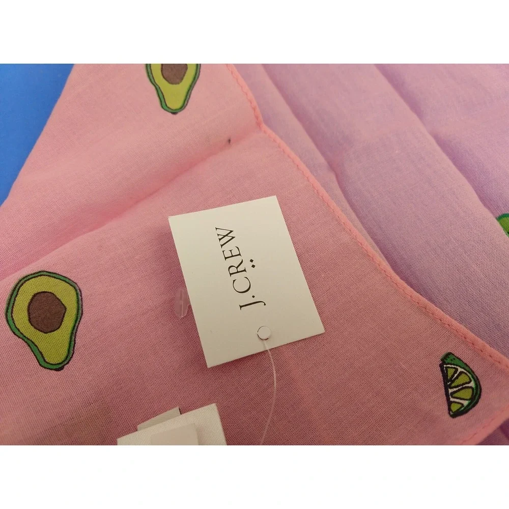 J Crew Pink Avocado Scarf Wrap 100% Cotton J0794